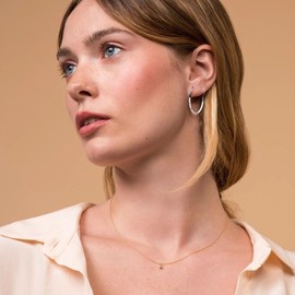 MOROTOLE Hoop Earrings for Women, Sterling Silver Earrings for Women Hypoallergenic Earrings for Women Aretes de Plata 925 para Mujer Big Large Silver Hoop Earrings Thin Silver Hoop Earrings 30mm