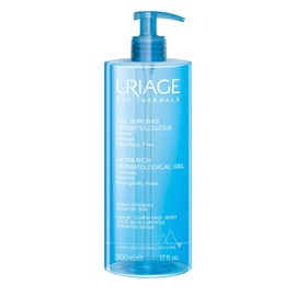 URIAGE Gel de ducha dermatológico extra rico para piel sensible I Mantiene el film hidrolipídico de la piel. Limpiador corporal espumoso y fresco I Cara y cuerpo I Sin parabenos y sin jabón I pH fisiológico