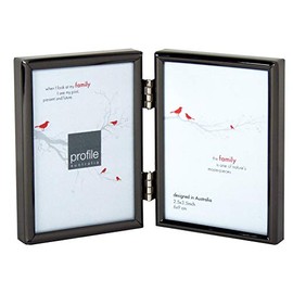 Profile Products Metal Photo Frame Habitat Black Double 2.5x3.5 (2) Vertical