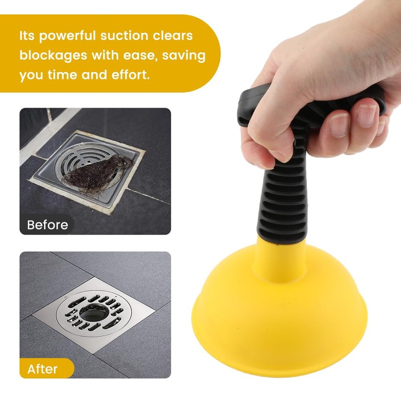 Sink Plunger with Drain Clog Remover, Mini Plunger with Short