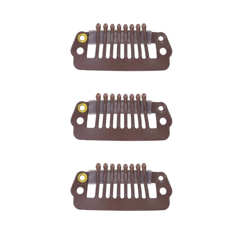 50pcs 8 Tips 8 Teeth Snap Comb Wig Clips Stainless