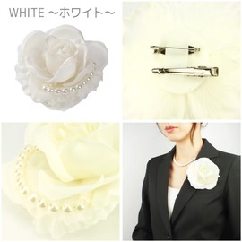 Cranes Collection Women's Rose Pearl Corsage Brooch Pin Clip, Alloy Steel Alloy Steel Wire