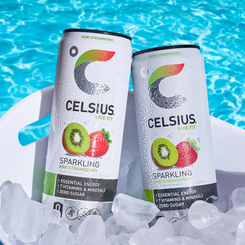 CELSIUS Sparkling Kiwi Strawberry, Sugar Free Energy Drink, 12 Fl