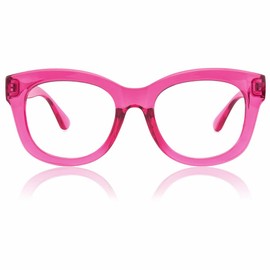 JiSoo Oversized Reading Glasses for Women 3.0, Stylish Designer Readers Women 3.0 with Large Frame, Fuchsia