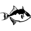 Express Yourself Products Triggerfish (Black - Reverse Image - Large)