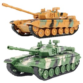 morytrade Tank Military Model Toy for Children, Boys, Present, Birthday (Green and Yellow Set of 2)