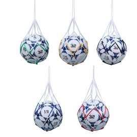 Hrlace 1 piece basketball net bag, ball net, portable football net bag, mesh bag, large ball bag, sports mesh bag with drawstring for volleyball, basketball, stadium and beach, blue-white