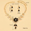 TTPSRY Jewelry Set for Women Crystal Flower Necklace Earrings Teardrop