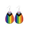 Rainbow Teardrop Dangle Earrings Pride Parade Faux Leather Drop Rainbow