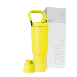 Simple Modern Trek Pivot | 40oz Flip Straw Tumbler with Handle | Water Bottle & Boot | Interchangeable Straw & Chug Lids | Insulated Stainless Steel Jug | Gym Sports Outdoors | Canary