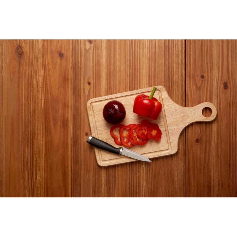 Premier Housewares Rubber Wood Paddle Chopping Board with Groove, 36