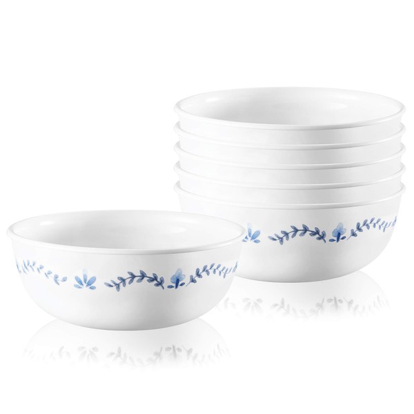 Corelle Vitrelle 6-Piece Soup/Cereal Bowl Set, Triple Layer Glass and