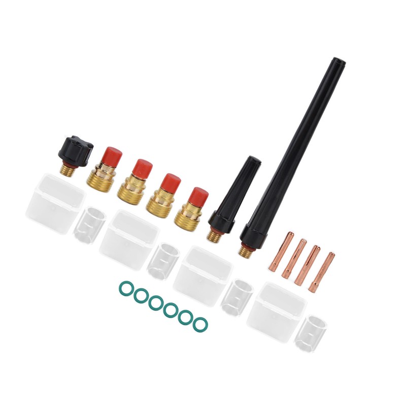 21Pcs TIG Welding Torch Kit Collets Glass Cups Back Caps