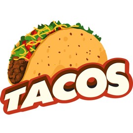 Tacos 12" Concession Decal Sign cart Trailer Stand Sticker Equipment