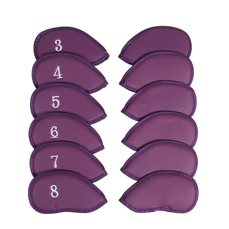 Golf Iron Head Cover Set of 12 Pieces, Thick Synthetic