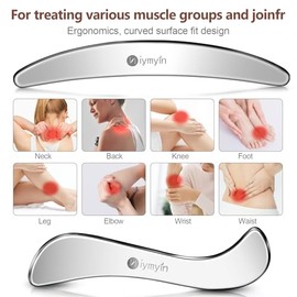 Juego de herramientas de raspado muscular de acero inoxidable 5 en 1 - Raspador de músculos y fascia, herramientas de masaje para raspar músculos dolo