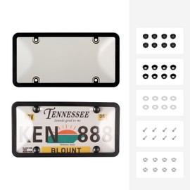 License Plate Cover & Frames, 2 Pack Clear License Plate Protector, ABS Car Plate Cover, Fit Any Standard US Plates