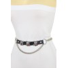 Unbranded Women Evening Party Belt Silver Metal Chain Skull keleton