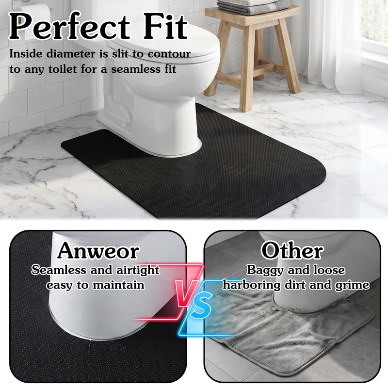 4 Pack Upgrade Round Toilet Mats,Toilets Floor Protector from Urine,Toilet