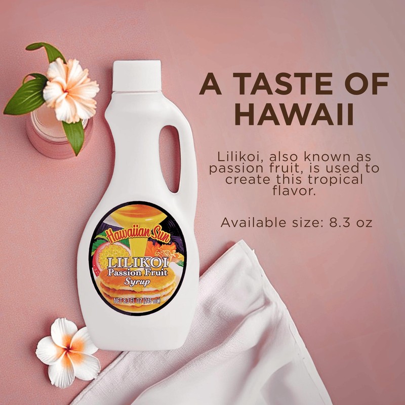 Hawaiian Sun Lilikoi Passion Fruit Syrup for Pancakes And Waffles