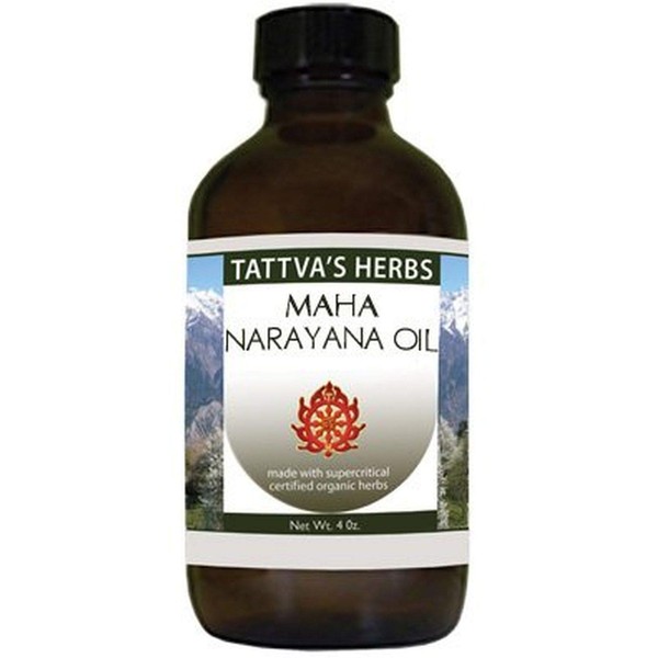 Maha Vishgarbha Oil - Organic Non GMO Traditional Ayurvedic Formula - 50 Plus Herbs - Nourishes, Strengthens, Tones Muscles And Joints 8 oz. From Tattva's Herbs