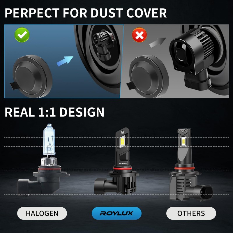 ROYLUX 9005 H11 Fog Light Bulbs, HB3 High Beam H9
