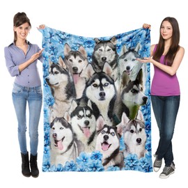 Siberian Husky Dog Fleece Blanket,Super Soft Dogs Flannel Blanket Throw,Siberian Husky Gift for Women Kid Girls,Gift for Dog Lover,Dog Mom Gift,60"x80"