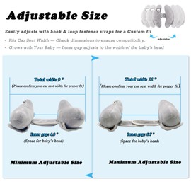 StoHua Baby Travel Pillow, Adjustable Head Neck Pillow for Infant Car Seat, Stroller Headrest Pillow for Infants, Banana Travel Headrest Pillow, Comfortble Toddler Neck Pillows for Pushchair, Gray