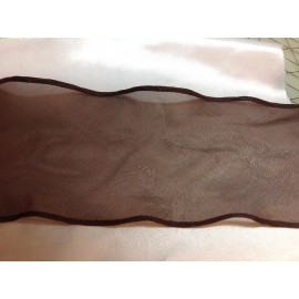 Unbranded Vintage Dark Brown Polish Sheer Trim       4 inches wide    2 yards