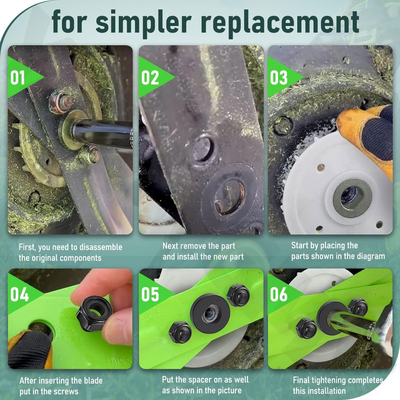 Lawn Mower Blade Replacement Kit – Includes Fan, Bolts, Nuts,