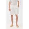 ÁWET Men's Nazret Pleated Linen Shorts 9", White, 34