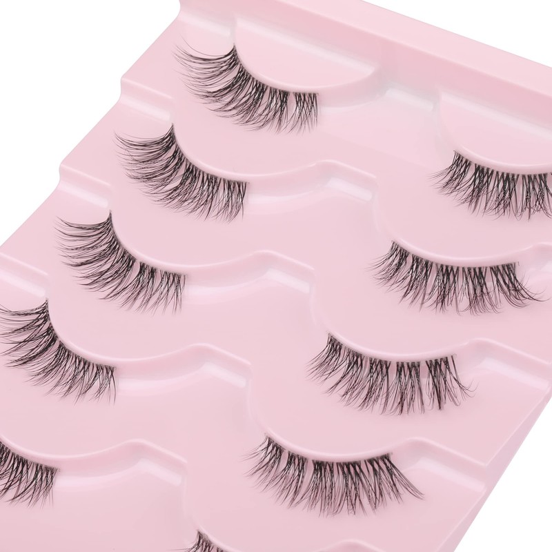 Ruairie False Eyelashes Natural Half Lashes With Clear Band 5