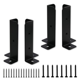 CNQLIS 4pcs Adjustable Deck Post Anchor Base Brackets Fit 1.5x1.5, 2x2, 2x4, 4x4 Posts, Heavy Duty Reversible Wood Fence Base Bracket Kit