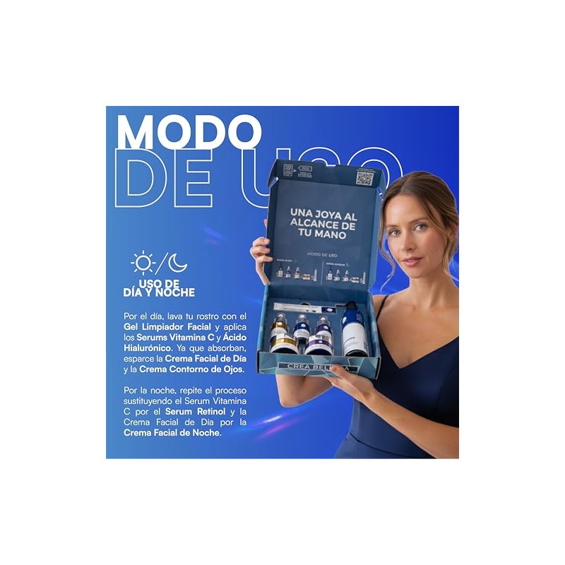 MIST JEWEL Kit Facial Luxe Skincare, Cremas Día y Noche,