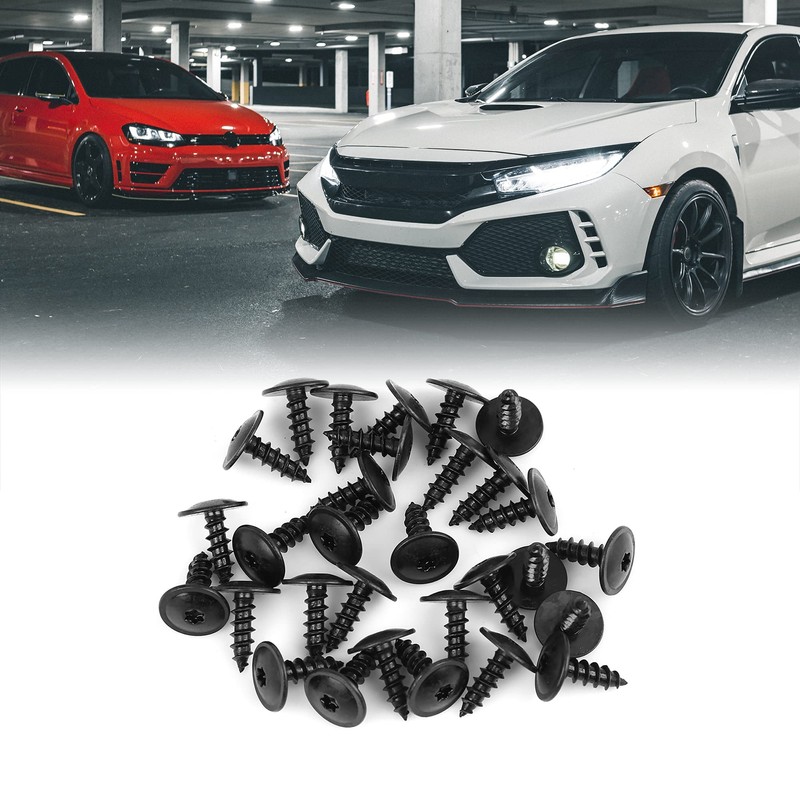 sourcingmap 30pcs Screw Bolt Retainer Fender Liner Under Cover Screw