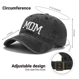 Zkxiyuan Mom and Dad Hats New Mom Dad Gifts Hat Funny Adjustable Embroidered Adjustable Baseball Caps New Parents Gifts for Couples (UK, Alpha, One Size, M, Grey-Mum)