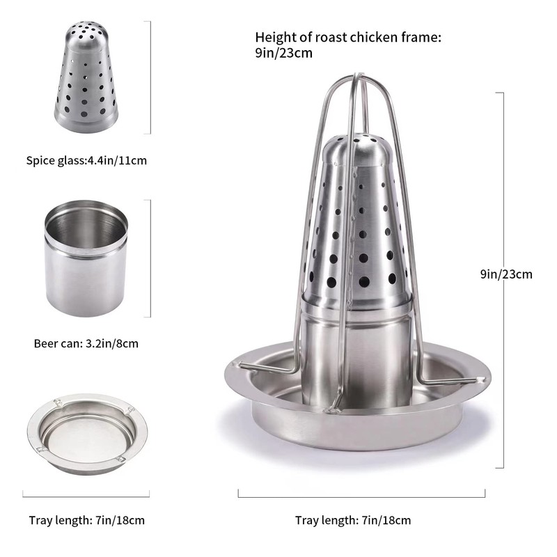 AMOZO Beer Can Chicken Holder for Grill and Smoker -