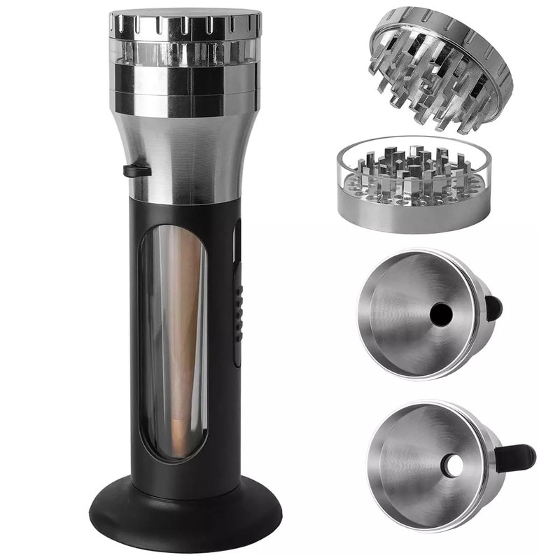 3-in-1 Spice Grinder Hand Crank Loader Roller Crusher Filler Flower