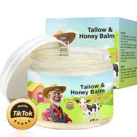 Rahotow Tallow And Honey Balm for Face,Beef Tallow for Skin Body Butter Grass Fed Beef Tallow for Skin Handmade Natural Soothing Moisturizing Suitable For All Skin Types