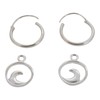 Touch Jewellery 925 Sterling Silver Hoop Earrings with Dangling Wave