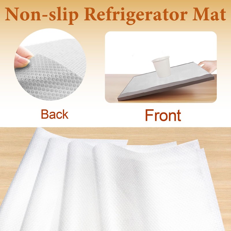 SHENSAIGO 8 PCS Fridge Liners, Waterproof Antibacterial Fridge Mats, Washable
