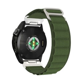 Nylon-Band for Garmin Fenix 8 AMOLED-51mm/Fenix 7X/Fenix 6X pro/Fenix 6X Sapphire/Fenix 5X /Fenix 5X plus/Fenix 3,Quickfit 26mm Adjustable Nylon Loop Bands for Garmin Enduro/Tactix Delta/Descent Mk1 Mk2 Mk2i(ArmyGreen)