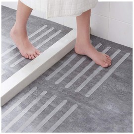 Ecooe 16 Pieces Non Slip Stickers Shower Stickers Bath Safety Strips Transparent Self-Adhesive Non Slip Strips Stickers for Bathtubs Showers with Acrylic Board for Positioning