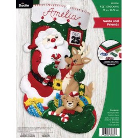 Bucilla DIY Santa and Friends Deer Toys Christmas Delivery Felt Stocking Kit