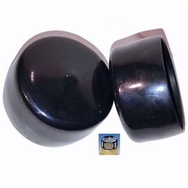 (Pack of 4) SBDs 2 Inch Round Black Vinyl End Caps, Flexible Push-On Pipe Post Rubber Covers | All Caps 1" Deep for a Snug Fit | Made in USA by Caplugs