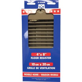UNITED STATES HDW V056IB V-056IB Metal Mobile Home Floor Register with Damper to Adjust Air Flow