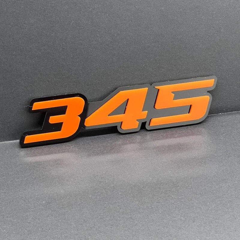 Emblem Badge 2x Orange Black 345 Hemi Emblems 345 Side