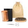 Kit Cuidado Barba Bigote Peine Cepillo Tijeras Estuche Mivor