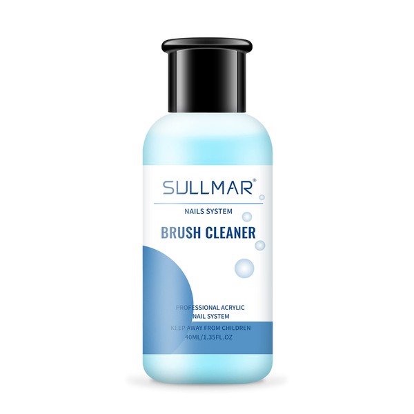 SULLMAR 40Ml/1FL.OZ Nail Brush Cleaner,Brush Cleaner Acrylic Nails for Gel Nail Polish, Extended Gel, Any Solid Gel, Acrylic Powder Acrylic Nail Brush Cleaner Solution for Any Nail Tools