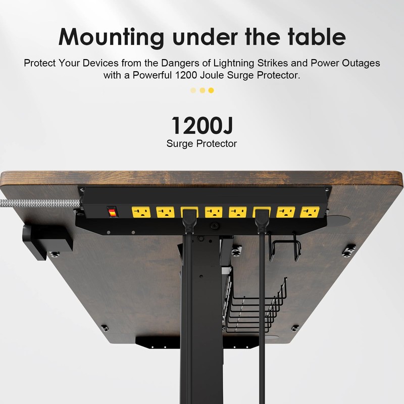 20Amp Power Strip Surge Protector, Long Metal 8-Outlets with Heavy